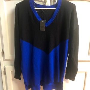 Large blue and black sweater, soft